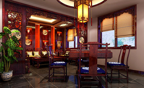 中山古典中式风格茶楼包间设计装修效果图