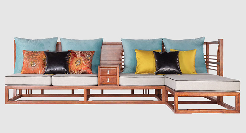 中山中式家居装修实木沙发组合家具效果图