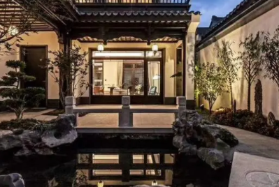 中山现代中式别墅的庭院设计如此美丽